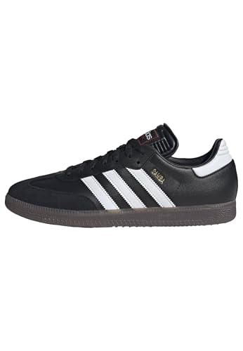Black/White/Vivid Red Color Unisex Indoor Soccer Shoes With Leather Upper