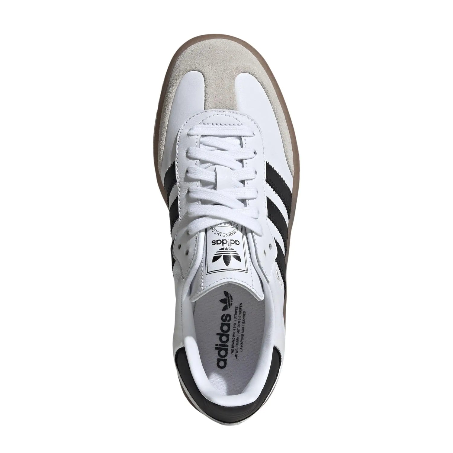 Women’s Leather Platform Walking Sneakers – Gum Sole