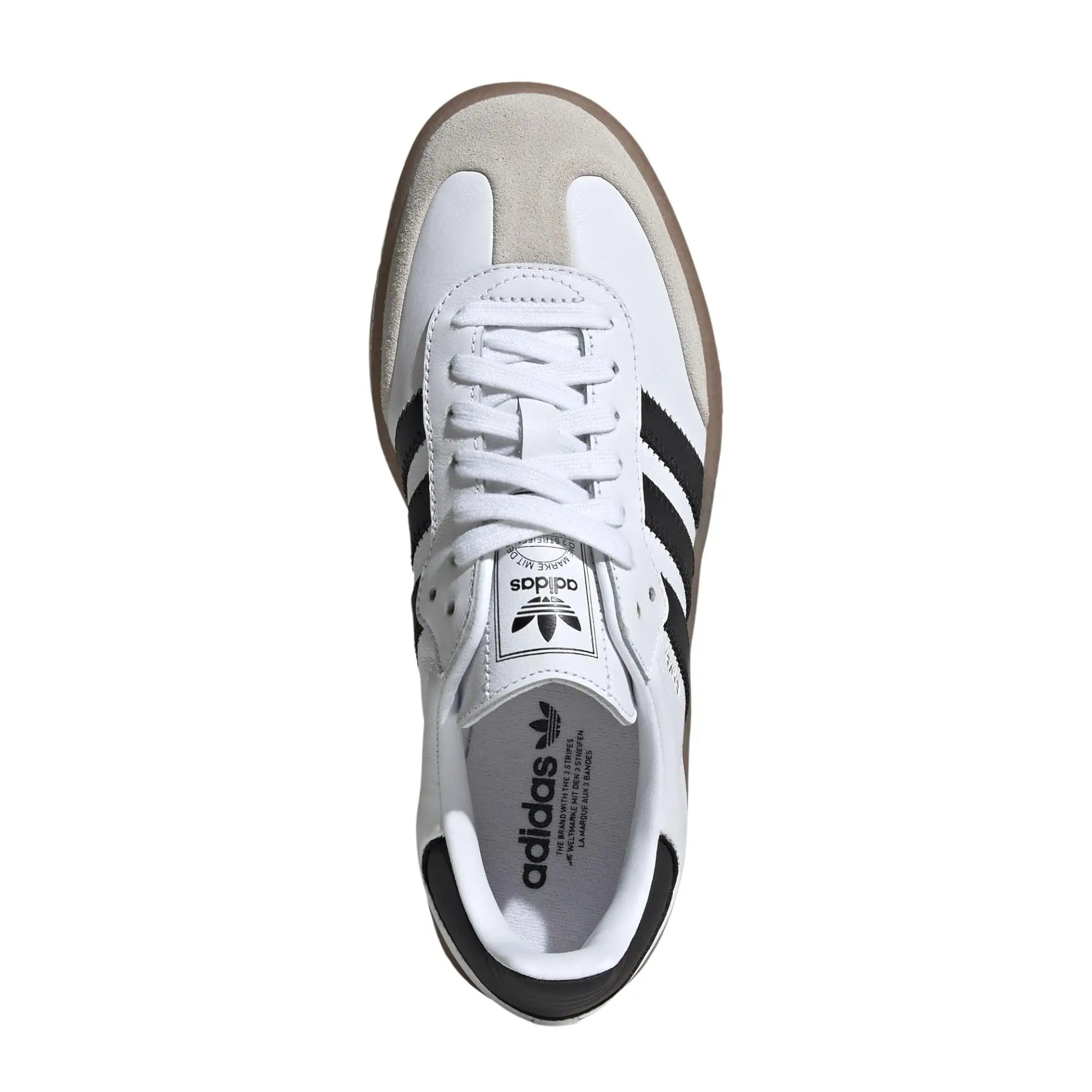 Women’s Leather Platform Walking Sneakers – Gum Sole